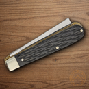 Boker Razor Jack Pocket Knife D2 Tool Steel Blades Black Bone Handle.