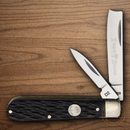 Boker Razor Jack Pocket Knife D2 Tool Steel Blades Black Bone Handle.