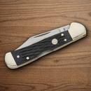 Boker Copperhead Folding Knife D2 Tool Steel Blade Black Bone Handle.