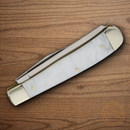Boker Trapper Pocket Knife D2 Tool Steel Blades Faux Mother of Pearl Handle.