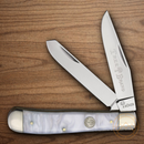 Boker Trapper Pocket Knife D2 Tool Steel Blades Faux Mother of Pearl Handle.