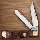 Boker Trapper Pocket Knife 1095HC Steel Blades Bronze Bone Handle