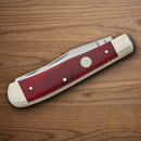 Boker Trapper Pocket Knife 1095HC Steel Blades Red Bone Handle.