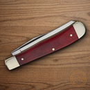 Boker Trapper Pocket Knife 1095HC Steel Blades Red Bone Handle.