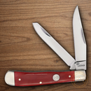 Boker Trapper Pocket Knife 1095HC Steel Blades Red Bone Handle.