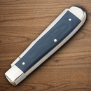 Boker Treebrand Trapper Pocket Knife D2 Tool Steel Blade Blue Micarta Handle.