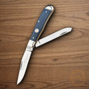 Boker Treebrand Trapper Pocket Knife D2 Tool Steel Blade Blue Micarta Handle.
