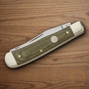 Boker TS 2.0 Trapper Pocket Knife D2 Tool Steel Blade Green Micarta Handle.