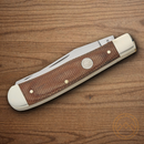 Boker Treebrand Trapper Pocket Knife D2 Tool Steel Blade Brown Micarta Handle.