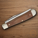 Boker Treebrand Trapper Pocket Knife D2 Tool Steel Blade Brown Micarta Handle.