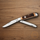 Boker Tree Brand Trapper Pocket Knife D2 Tool Steel Blades Amber Bone Handle.