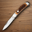 Boker Tree Brand Folding Knife D2 Tool Steel Blades Amber Bone Handle.