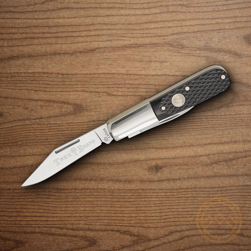 Boker Tree Brand Pocket Knife Stainless Steel Blades Black Bone Handle