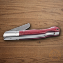 Boker Durand Folding Knife 3" Damascus Steel Blade Red Micarta Handle