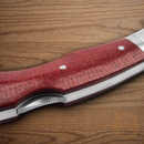 Boker Durand Folding Knife 3" Damascus Steel Blade Red Micarta Handle