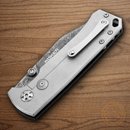 Boker Tiger Damast Folding Knife 3.38" Damascus Steel Blade Black Micarta/Stainless Handle.