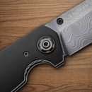 Boker 1969 Z28 Folding Knife 3.13" Damascus Steel Blade Black Aluminum Handle