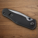 Boker 1969 Z28 Folding Knife 3.13" Damascus Steel Blade Black Aluminum Handle