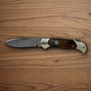Boker Junior Scout Folding Knife 2.75" Damascus Steel Blade Curly Birch Handle