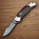 Boker Junior Scout Folding Knife 2.75" Damascus Steel Blade Curly Birch Handle