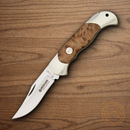 Boker Folding Knife 440C Steel Blade  African Thuya Wood Handle