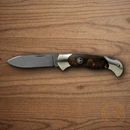 Boker Scout Folding Knife 3.13" Damascus Steel Blade Curly Birch Handle