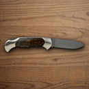 Boker Scout Folding Knife 3.13" Damascus Steel Blade Curly Birch Handle