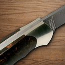 Boker Scout Folding Knife 3.13" Damascus Steel Blade Curly Birch Handle