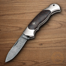 Boker Scout Folding Knife 3.13" Damascus Steel Blade Curly Birch Handle