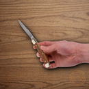 Boker Trapper Folding Knife Carbon Steel Blade Plumwood Handle.