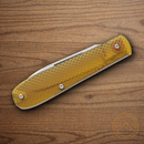 Boker Coffin  Folding Knife 3.13" MagnaCut Steel Blade Amber Ultem Handle