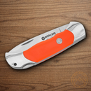 Boker Optima Night Folding Knife 3.5" 4034 Steel Blade Orange Synthetic Handle.