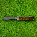 Boker Hunter Folding Knife 3.38" Damascus Steel Blade Curly Birch Handle