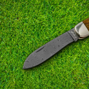 Boker Hunter Folding Knife 3.38" Damascus Steel Blade Curly Birch Handle