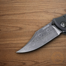 Boker Kalashnikov Folding Knife 3.75" Damascus Steel Blade Black Aluminum Handle