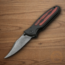 Boker Kalashnikov Folding Knife 3.75" Damascus Steel Blade Black Aluminum Handle