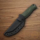 Boker Bronco Mini Fixed Knife 3.5" CPM-3V Carbon Steel Blade Green TPE Handle