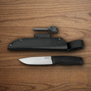 Boker Bronco Fixed Knife 4.5" CPM-3V Carbon Steel Blade Black TPE Handle