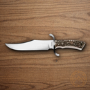 Boker Bowie N690 Fixed Knife 7.88" Bohler N690 Steel Blade Stag Handle