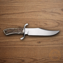 Boker Bowie N690 Fixed Knife 7.88" Bohler N690 Steel Blade Stag Handle