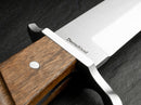 Boker Trench Fixed Knife 5.63" Carbon Steel Blade Brown Wood Handle.
