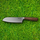 Boker Core Santoku Fluted Edge Kitchen Knife 6.5" X50CrMoV15 Steel Blade Walnut Handle