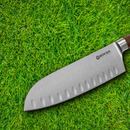 Boker Core Santoku Fluted Edge Kitchen Knife 6.5" X50CrMoV15 Steel Blade Walnut Handle