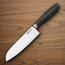 Boker Core Pro Santoku Fluted Kitchen Knife 6.5" X50CrMoV15 Steel Blade Black Synthetic Handle