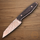 Boker AK1 Fixed Knife 3.13" Damascus Steel Blade Carbon Fiber Handle.