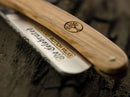 Boker Razor Celebrated Folding Knife 3.5" Carbon Steel Blade Olive Wood Handle.