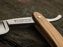 Boker Razor Celebrated Folding Knife 3.5" Carbon Steel Blade Olive Wood Handle.