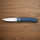 Boker Shango Crossbar Folding Knife 3.38" 440 Steel Blade Blue Micarta Handle