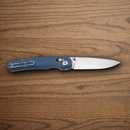 Boker Shango Crossbar Folding Knife 3.38" 440 Steel Blade Blue Micarta Handle
