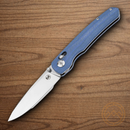 Boker Shango Crossbar Folding Knife 3.38" 440 Steel Blade Blue Micarta Handle